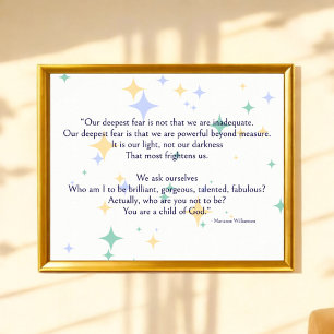 Celestial Williamson Our Deepest Fear Poem Poster