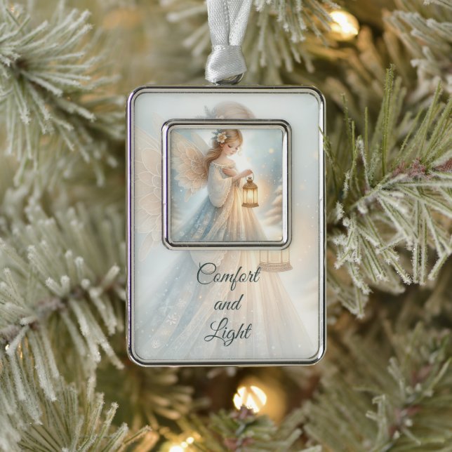 Celestial Winter Angel Lantern of Comfort Christmas Ornament (Tree)
