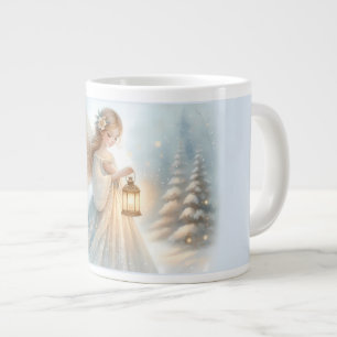 Celestial Winter Angel Lantern of Comfort Giant Coffee Mug