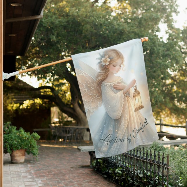 Celestial Winter Angel Lantern of Comfort House Flag (In SItu)