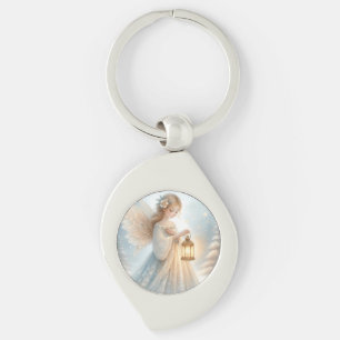 Celestial Winter Angel Lantern of Comfort Keychain