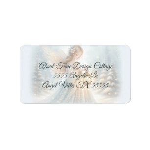 Celestial Winter Angel Lantern of Comfort Label