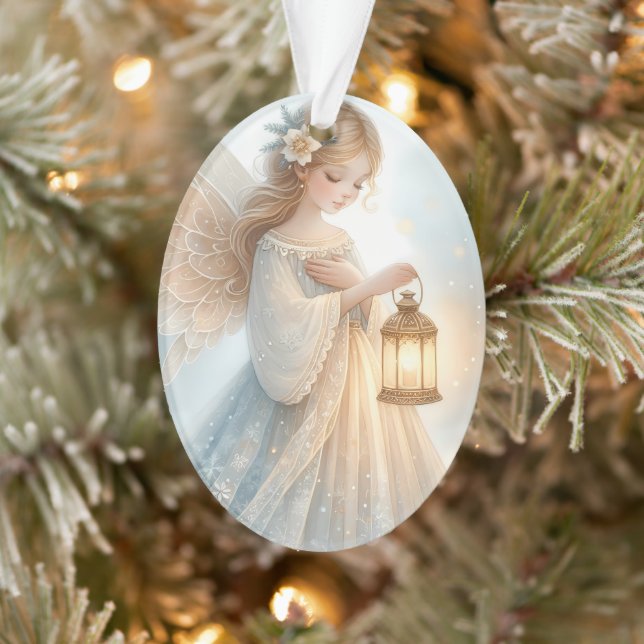 Celestial Winter Angel Lantern of Comfort Ornament (Tree)