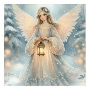 Celestial Winter Angel Lantern of Grace Acrylic Print