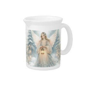 Celestial Winter Angel Lantern of Grace Beverage Pitcher