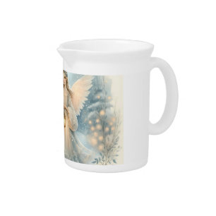 Celestial Winter Angel Lantern of Grace Beverage Pitcher