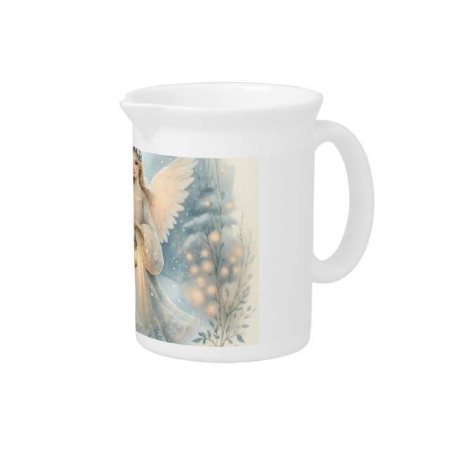 Celestial Winter Angel Lantern of Grace Beverage Pitcher (Right)