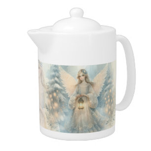Celestial Winter Angel Lantern of Grace Teapot