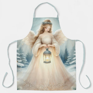 Celestial Winter Angel Lantern of Hope Apron