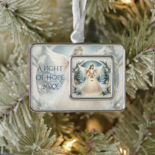 Celestial Winter Angel Lantern of Hope Christmas Ornament