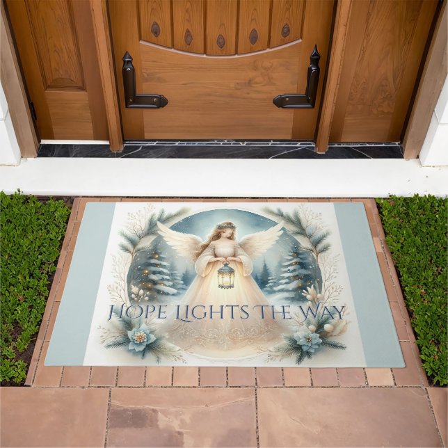 Celestial Winter Angel Lantern of Hope Doormat (Outdoor)