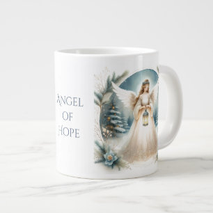 Celestial Winter Angel Lantern of Hope Giant Coffee Mug