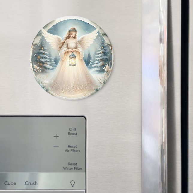 Celestial Winter Angel Lantern of Hope Magnet (In Situ (Fridge))