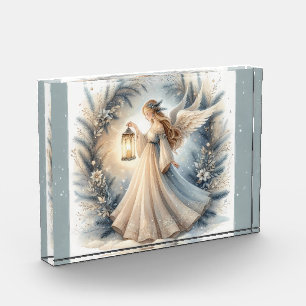Celestial Winter Angel Lantern of Peace Acrylic Award