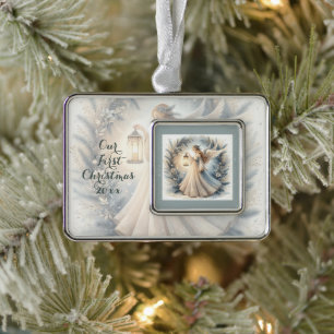 Celestial Winter Angel Lantern of Peace Christmas Ornament