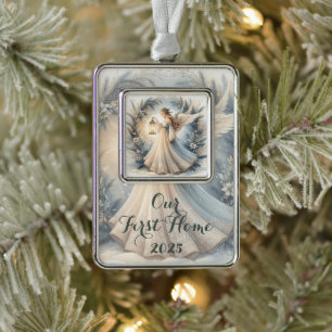 Celestial Winter Angel Lantern of Peace Christmas Ornament
