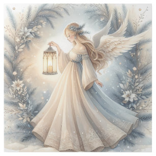 Celestial Winter Angel Lantern of Peace Gallery Wrap