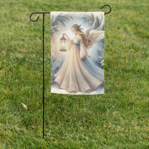 Celestial Winter Angel Lantern of Peace Garden Flag
