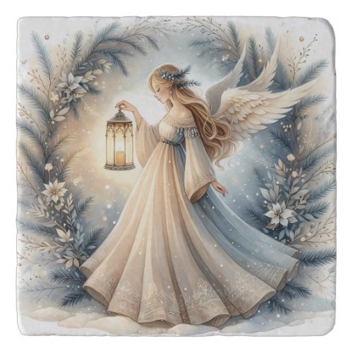 Celestial Winter Angel Lantern of Peace Trivet