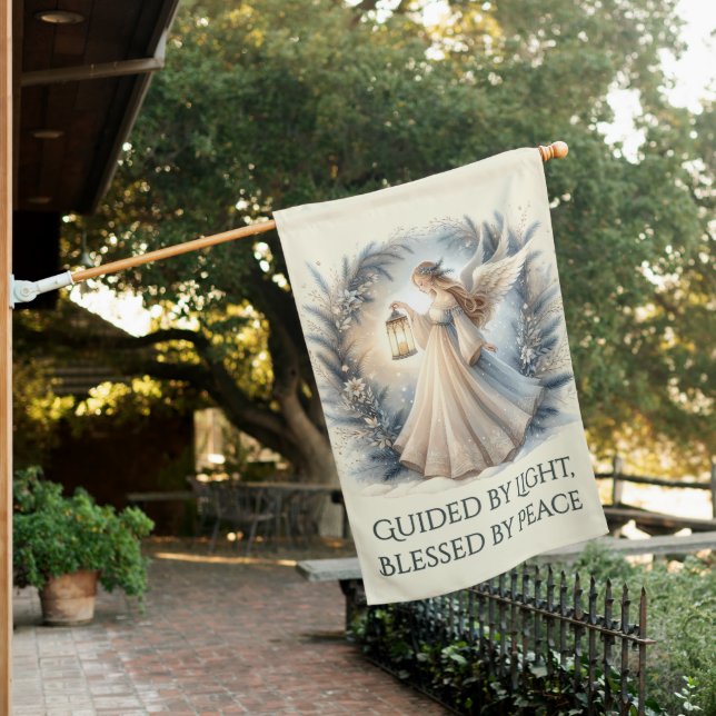 Celestial Winter Angel Text Style Flag (In SItu)