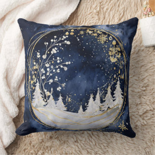 Celestial Winter Elegance Throw Pillow