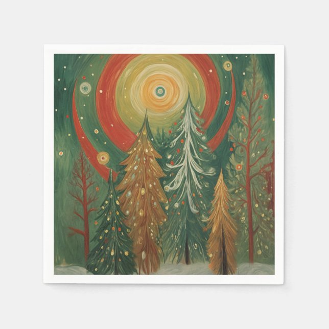Celestial Winter Grove Napkins (Front)