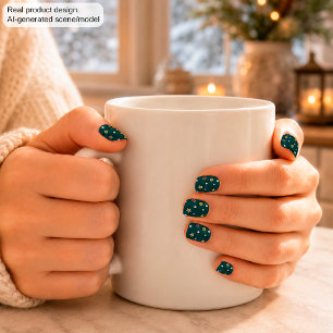 Celestial Winter Stars Dark Teal Art Minx Nail Wraps