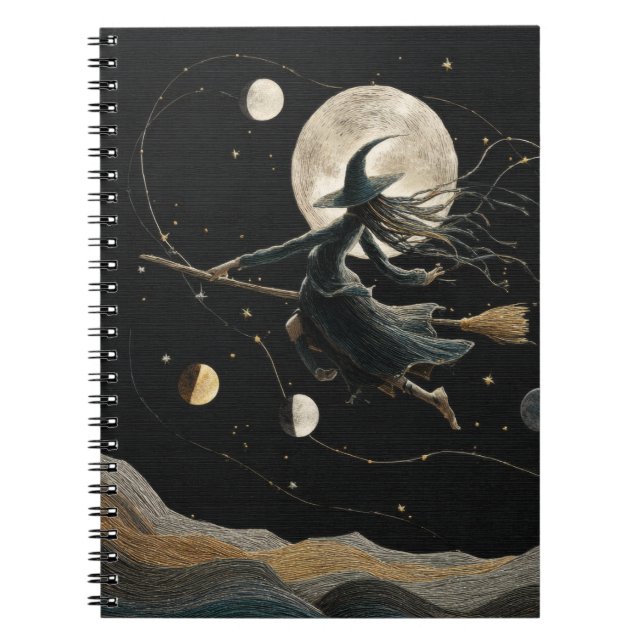Celestial Witch Moon Phases Notebook (Front)
