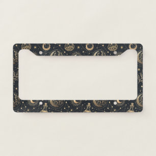 Celestial Witchcraft - Gold Moon, Potion Bottles License Plate Frame