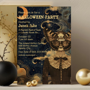 Celestial Witchy Collage Adult Halloween Party Invitation