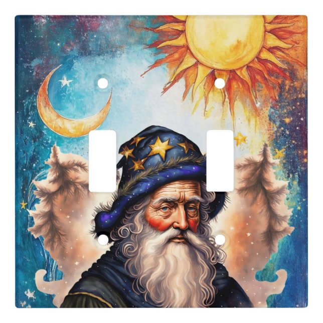 Celestial Wizard Sun and Moon Light Switch Cover (Front)