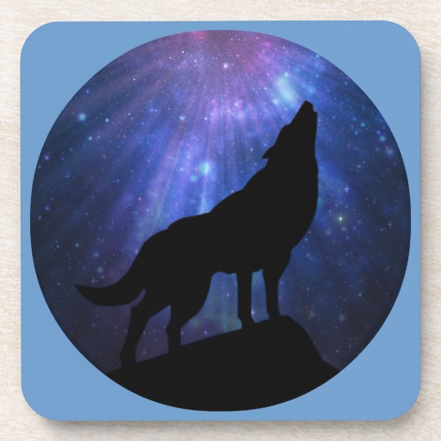 Celestial Wolf Beverage Coaster (Front)