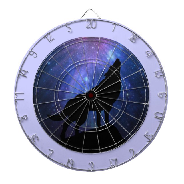 Celestial Wolf Dartboard With Darts (Front)