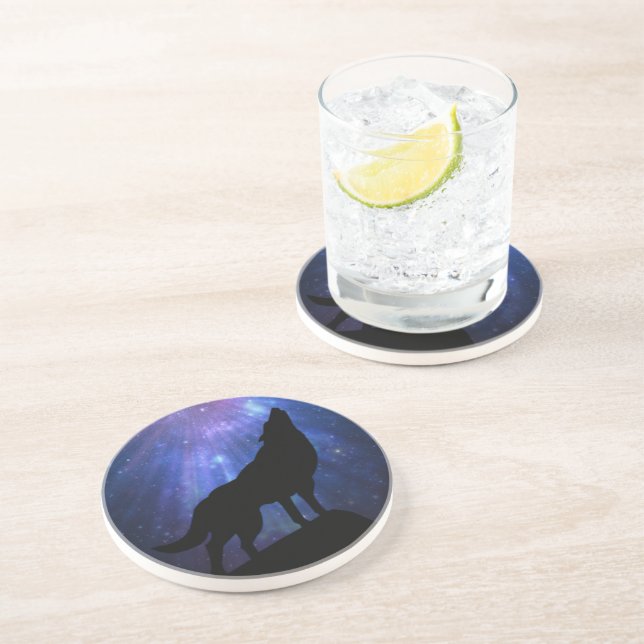 Celestial Wolf Drink Coaster (Side)