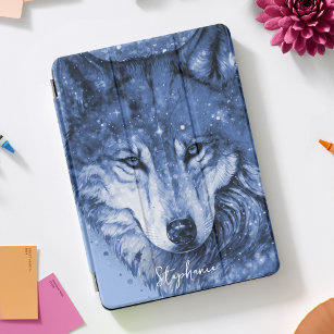 Celestial Wolf Girly Cute Stylish Personalized iPad Air Cover