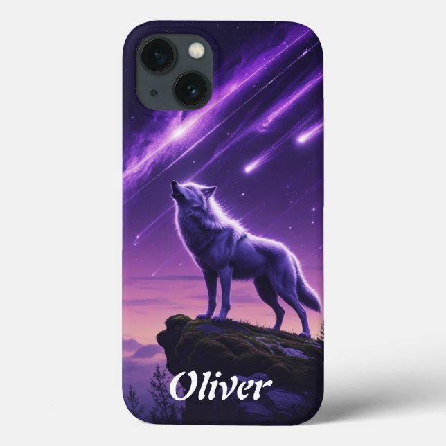 Celestial Wolf – Mystic Howl iPhone 13 Case (Back)