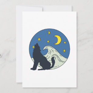 Celestial Wolf Mystical Art Invitation