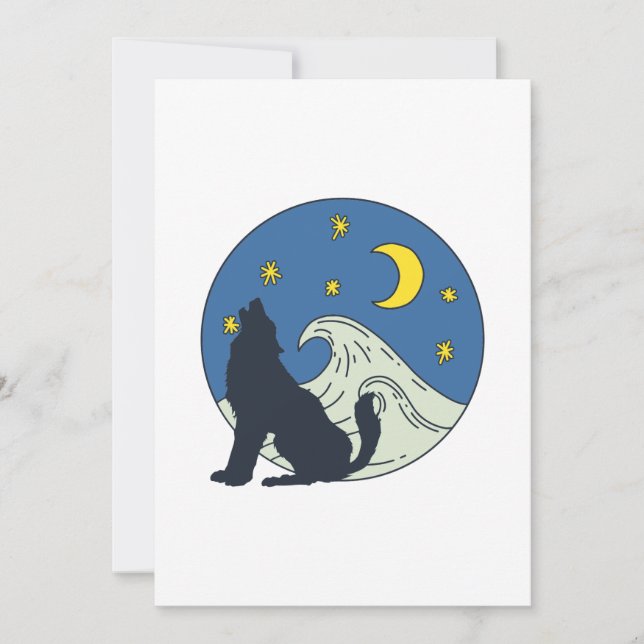 Celestial Wolf Mystical Art  Invitation (Front)