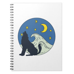 Celestial Wolf Mystical Art  Notebook