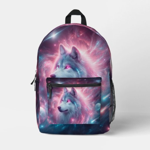 Wolf Cartoon Pattern Print Backpack