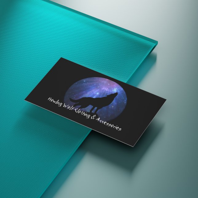 Celestial Wolf Silhouette Business Card (Creator Uploaded)