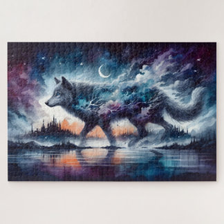 Celestial Wolf Walking Through the Stars Jigsaw Puzzle