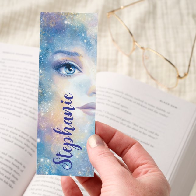 Celestial Woman Blue Eye Galaxy Bookmarks (Hand)