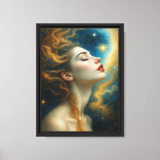 Celestial Woman Galaxy Canvas Art Print