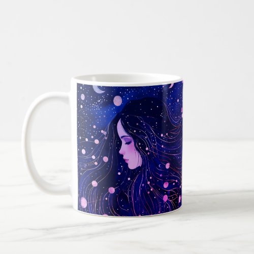 Celestial Woman Goddess Moon Stars Sky Coffee Mug