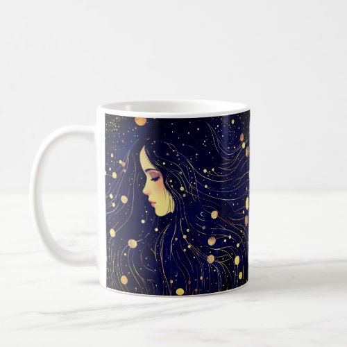 Celestial Woman Goddess Moon Stars Sky Coffee Mug