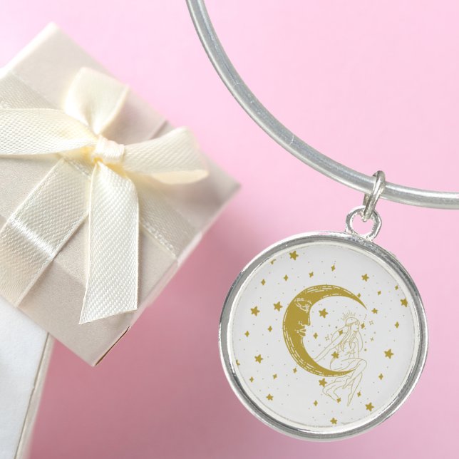 Celestial woman,moon stars,boho,elegant astronomy bangle bracelet (Creator Uploaded)