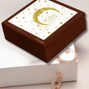 Celestial woman,moon stars,boho,elegant astronomy gift box