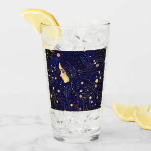 Celestial Woman Sky Goddess Moon Stars Glass