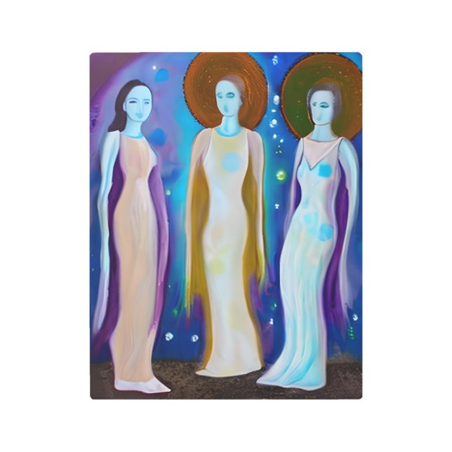 Celestial Women Abstract Artwork Metal Print (Front)
